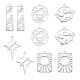 12 pièces 6 styles 201 pendentifs en acier inoxydable STAS-SZ0002-21-1