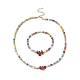 Наборы браслетов и ожерелий из стеклянных бусин радужного цвета SJEW-JS01269-1