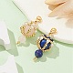 Décorations de pendentif en perles de lapis-lazuli naturel et de quartz rose HJEW-MZ00035-5