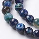 Faceted Round Dyed Natural Striped Agate/Banded Agate Beads Strands G-G581-10mm-M-3