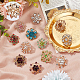 NBEADS 12 Pcs 7 Styles Multi-Color Zircon Rhinestone Buttons Flower Crystal Buttons JEWB-NB0001-17-4