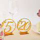 アクリルテーブルプレートディスプレイ装飾  結婚式のための  飲食店  誕生日パーティーの装飾  数1 20  ゴールド  数：102x96x2mm  20個;ベース: 58x40x2mm  20pc DJEW-WH0001-35B-5