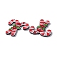 クリスマススタイルのプリントアクリルカボション  キャンディー棒  33x30x2.5mm MACR-O045-01F-4