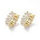 Серьги-каффы для тенниса с кубическим цирконием EJEW-K093-09G-05-2