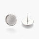 Eco-Friendly 316 Surgical Stainless Steel Stud Earring Settings STAS-F181-01P-12mm-2