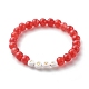 Round Imitation Gemstone & Plating Beads Stretch Bracelet Sets BJEW-JB06409-02-3