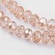 Faceted Rondelle Electroplate Glass Beads Strands X-EGLA-D020-4x3mm-71-3