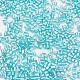 11/0ツーカットラウンド穴ガラスシードビーズ  六角  銀並ぶ  虹メッキ  ブルー  2x2mm  穴：0.5mm  約41000個/ポンド SEED-G006-2mm-646-3