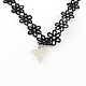 Gothic Style Vintage Lace Choker Necklaces with Triangle Alloy Enamel Pendants NJEW-R227-50-4