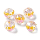 Perles de verre émaillées transparentes GLAA-G107-06B-2