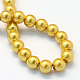 Baking Painted Pearlized Glass Pearl Round Bead Strands HY-Q330-8mm-31-4