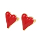 Латунные серьги-гвоздики в форме сердца EJEW-C152-05B-3