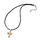 Ожерелья с подвеской в виде креста из натурального агата NJEW-JN04624-03-4