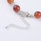 Faceted Round Natural Fire Agate Bracelets BJEW-JB03535-05-3