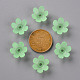 つや消しアクリルビーズキャップ  6花びら  花  薄緑  14x6mm  穴：2mm  約1660個/500g MACR-S371-07A-733-3