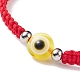 Set di braccialetti di perline intrecciati con occhio diabolico in resina da 2 pz 2 BJEW-JB08425-6