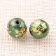 Flower Picture Printed Glass Round Beads GLAA-J087-10mm-B-3