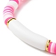 Bracciale elasticizzato con perline acriliche a tubo curvo per ragazze adolescenti BJEW-JB06942-4