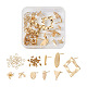 PandaHall Jewelry 16Pcs 8 Style Brass Stud Earring Findings DIY-PJ0001-36-1