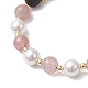Браслеты из натурального клубничного кварца и ракушечного жемчуга BJEW-JB11823-4