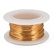 ラウンド銅ジュエリーワイヤー  鉛フリー＆カドミウムフリー＆ニッケルフリー  長持ちメッキ  スプールで  ゴールドカラー  28ゲージ  0.3mm  約32.8フィート（10m）/ロール CWIR-I002-0.3mm-G-NR-1
