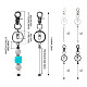 8 Stück 4-Farben-Legierung Beadable Bar Schlüsselanhänger für DIY Handwerk Schmuckherstellung&nbsp;KEYC-TA0001-36-4