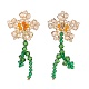 Orecchini pendenti a forma di fiore della vita in cristallo austriaco EJEW-TA00029-5