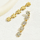 Boucles d'oreilles pendantes en laiton plaqué or 18 carat avec micro pavé de zircone cubique pour femme TR0164-3-3