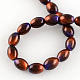 Spray Painted Rice Glass Beads Strands DGLA-S041-11x8mm-21-2