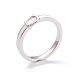 真鍮エナメル指輪  ホワイト  プラチナメッキ  usサイズ7（17.3mm） RJEW-J074-04P-A-2