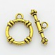 Tibetan Style Alloy Ring Toggle Clasps PALLOY-J471-21AG-1
