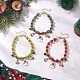3шт 3 цвета рождественский сплав эмалированный браслет с подвесками BJEW-JB12075-1