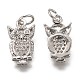 Brass Micro Pave Clear Cubic Zirconia Charms ZIRC-C020-45P-2