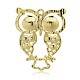 Golden Plated Owl Alloy Acrylic Rhinestone Big Pendants ALRI-J005B-01G-2