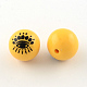Eye Printed Round Opaque Acrylic Beads SACR-R894-20mm-02-1
