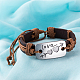 Bracelets de cordon en cuir à la mode unisexe BJEW-BB15581-A-8