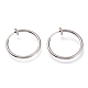 304 Stainless Steel Retractable Clip-on Hoop Earrings X-STAS-O135-01B-1