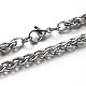 Great 304 Stainless Steel Wheat Chain Necklaces NJEW-O058-04-3
