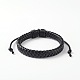 Adjustable Unisex Braided Cowhide Cord Bracelets BJEW-L544-07A-1