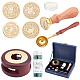 CRASPIRE Wax Seal Kit 5 Pieces Wax Seal Stamp Heads with Universal Wood Handle AJEW-WH0002-63-1