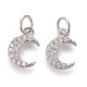 Brass Micro Pave Clear Cubic Zirconia Charms ZIRC-Z005-01C-1