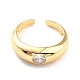 Clear Cubic Zirconia Chunky Open Cuff Ring for Women RJEW-C018-18G-1