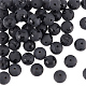 OLYCRAFT 47pcs 8mm Natural Black Agate Beads Strand Frosted Gemstone Round Loose Beads Energy Stone Beads for Jewelry Making - 14 Inch G-OC0001-36-1