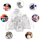 オーガンジーバッグ巾着袋  長方形  銀  7~12x5~9cm  60個/セット OP-PH0001-19-2