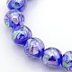 Chapelets de perles rondes au chalumeau de fleur intérieure manuelles LAMP-L024-01-3