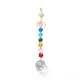 Galvanoplastie octogone perles de verre pendentif décorations HJEW-JM00775-01-1