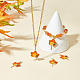 Beebeecraft 5Pcs/Box Maple Leaf Charms 18K Gold Plated Fall Leaf Charm Pendants with Cubic Zirconia Enamel Autumn Jewelry Making for Thanksgiving Necklace Bracelet KK-BBC0002-71-5