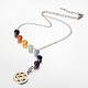 Fashionable 304 Stainless Steel Flat Round with Star of David Pendant Necklaces NJEW-JN01268-1