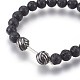 Bracelets de perles de pierre de lave naturelle BJEW-E353-05-3