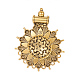 チベット風合金ラインストーンセッティングコネクター  シャンデリアコンポーネントのリンク  花  アンティーク黄金  2mmのラインストーンに適する  73.5x57x3~10mm  穴：2mmと5.5~6mm TIBEP-F072-14AG-2